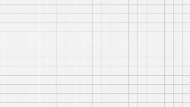Animated Grid Paper Texture and graph paper background with black lines. Background Animation for yours presentations, infographics, charts, graphs, diagrams. Exercise book graph paper animation. 4k