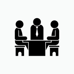 Meeting Icon. Conference Symbol. Coordination, Corporation. Briefing, Directing - Vector.