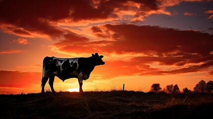 animal cow drawn silhouette