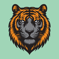 Brave Tiger Face Vintage Design