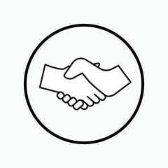 Shake Hands Icon.  Agree, Deal. Greeting, Congratulation Symbol - Vector.