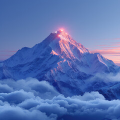 Dawn's Light on Mountain Solitude: Majestic Rise