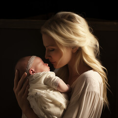 mother looking at baby