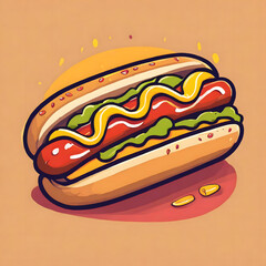 Illustration vector graphic of Firefly flat logo of hotdog vector illustration design, cartoon vector icon illustration, food icon. cartoon style
