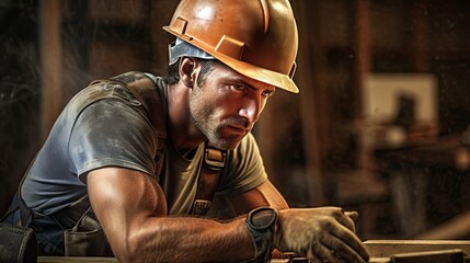 Fototapeta premium determination man building