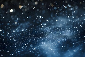 Minimalistic abstract interpretation of a winter night, featuring sparse white dots on a dark background to mimic snowfall.