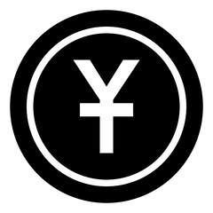 Obraz premium Yuan, Coin, Money, Glyph Icon