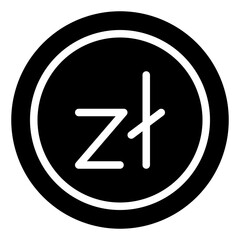  Zloty, Coin, Money, Glyph Icon