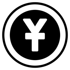 Obraz premium Yuan, Coin, Money, Solid Icon