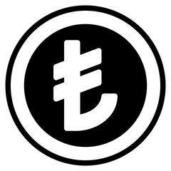 Obraz premium Lira, Coin, Money, Solid Icon