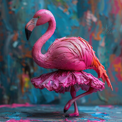 Playful Decor: Vibrant Magenta Flamingo Toy