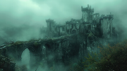 Castle Romance: Misty Vine-Covered Walls
