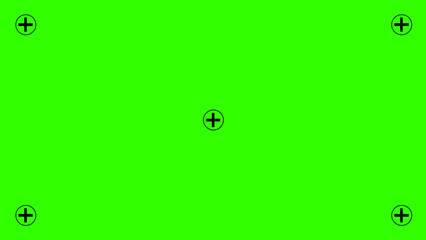 Green screen background, VFX motion tracking markers. Art design green screen backdrop template. Abstract concept video footage replacement tracking markers element.