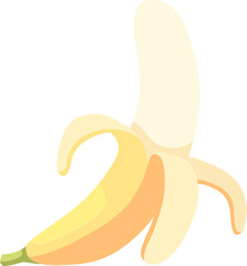 illustration of banana, peel banana flat vector icon