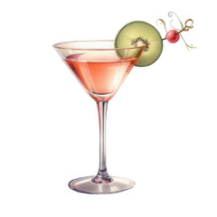 watercolor cocktail with soft drinks