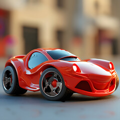 3d rendering car toon style