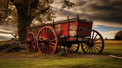 Fototapeta na wymiar harvest farm wagon