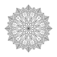 Mystical mandala design coloring book page