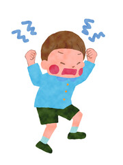 怒っている男の子