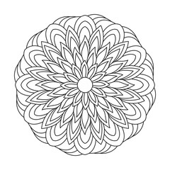 Silhouette label mandala design coloring book page