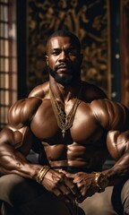Obraz premium Black man body builder 