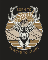 Fototapeta premium Hunting outdoor T-Shirt Design, Hunting tee vector Design