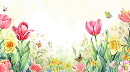 Obraz na płótnie Canvas Women's Day. Greeting card with flowers. Vector illustration.