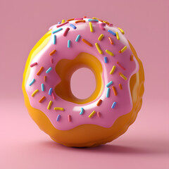 3d rendering donut toon style