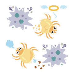 浮遊するダニのフンとダニの死骸イメージ