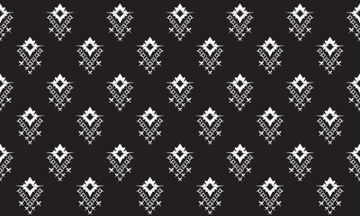 Nature vintage cross stitch traditional ethnic pattern paisley flower Ikat background abstract Aztec African Indonesian Indian seamless pattern.Design for background ,curtain, carpet, wallpaper, cloth