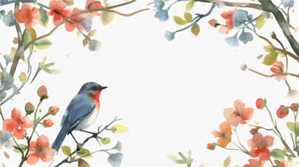 Vector watercolor spring banner	