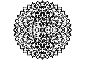 Flower mandala decorative element vintage oriental pattern Vector illustration Islam, Arabian, Indian, Moroccan, Spanish, Turkish, Pakistani, Chinese, mystical, Ottoman patterns, coloring book page.
