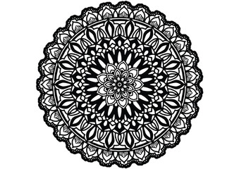 Flower mandala decorative element vintage oriental pattern Vector illustration Islam, Arabian, Indian, Moroccan, Spanish, Turkish, Pakistani, Chinese, mystical, Ottoman patterns, coloring book page.
