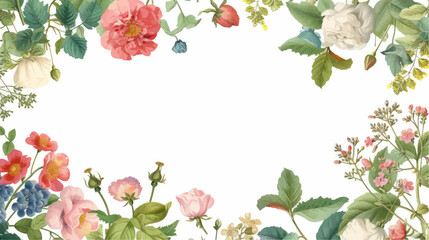 Frame decorated with flowers, tulips for women's day on March 8. Spring celebration