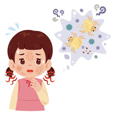 アレルギーで湿疹ができた女の子