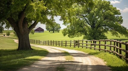 Fototapeta na wymiar barn country road farm