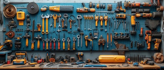 Fototapeta na wymiar Home Tools Haven: Exploring Construction Essentials generative ai