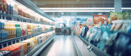 Fototapeta premium Abstract blur image of Shopping mall with bokeh for background usage