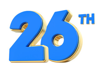 26th Anniversary Blue Number