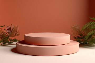 3d podium for product with clean clay effect