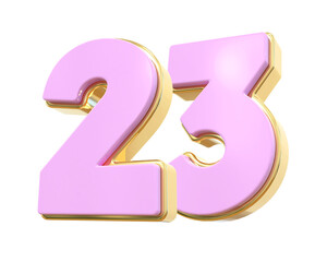 3D Pink Number 23