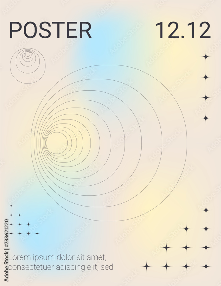 Poster abstract modern banner template with gradient and geometric elements. poster minimalistic cover. ret