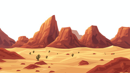 Parallax Desert 2D Background. 2D Desert Game - obrazy, fototapety, plakaty