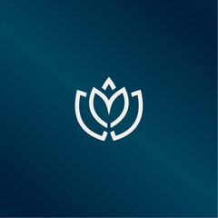 Lotus flower. Contour vector illustration for packaging, corporate identity, labels, postcards, invitations.