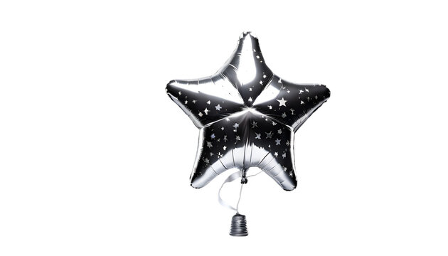 Star balloon on transparent background for party and celebration, AI-generated