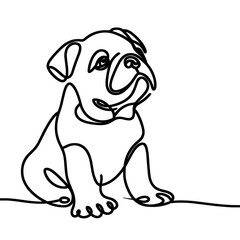 Fototapeta premium Bulldog in a line drawing style