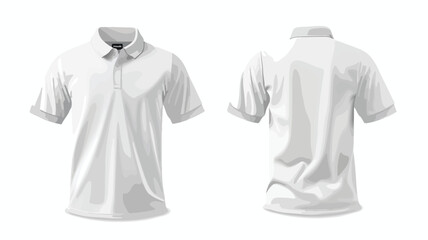 Plain polo t-shirt template. Vector illustration.