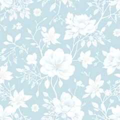 illustration watercolor white flower on blue background