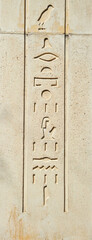 Ancient Egyptian symbols on the wall, stone carvings