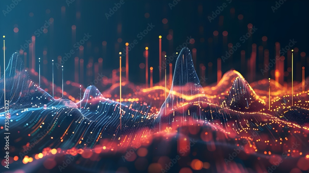 Wall mural new age of data visualization. data science and visual management design concept. abstract backgroun